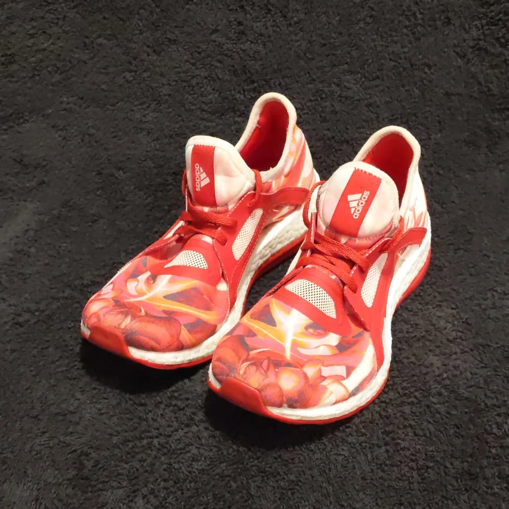 adidas Pure Boost X “Power Red” Floral Workout Running Shoes - Picture 2 of 11